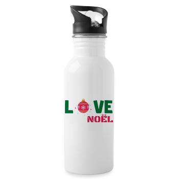 Love Noël - Gourde avec paille intégrée - blanc - Droite