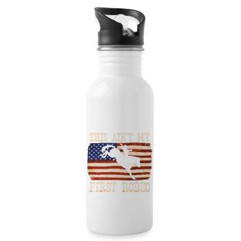 Das ist nicht mein erster Rodeo-Damen-Rodeo-Cowboy - Trinkflasche mit integriertem Trinkhalm - Weiß - Rechts
