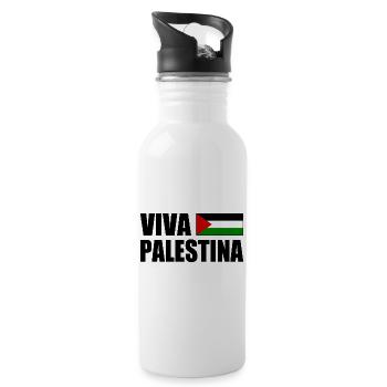 Viva palestina - Water bottle with straw - white - Right