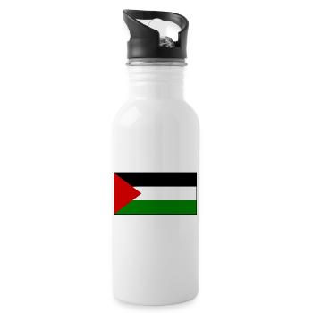 Palestine palestine flag - Water bottle with straw - white - Right