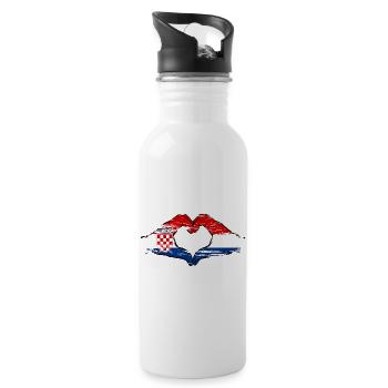 Croatia Holland Heart Shape with Hands Used - Water bottle with straw - white - Right