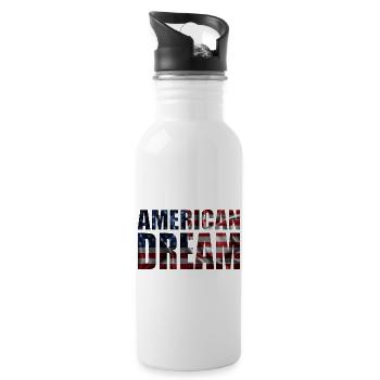American Dream - Trinkflasche mit integriertem Trinkhalm - Weiß - Rechts