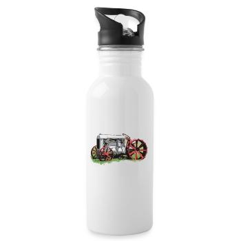 Traktor Fordson Model F - Trinkflasche mit integriertem Trinkhalm - Weiß - Rechts