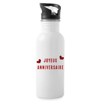 HAPPY BIRTHDAY. HAPPY BIRTHDAY. ANNIVERSARY. - Water bottle with straw - white - Right