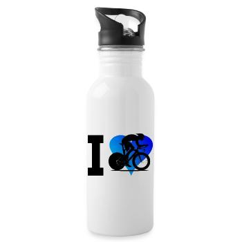 Roadbike Rennradfahrer Rennradfahren Herren - Trinkflasche mit integriertem Trinkhalm - Weiß - Rechts