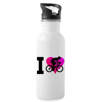 Cyclistes sur route Cyclisme sur route Vélo de route pour femmes - Gourde avec paille intégrée - blanc - Droite