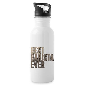 Best Barista Ever - Trinkflasche mit integriertem Trinkhalm - Weiß - Rechts
