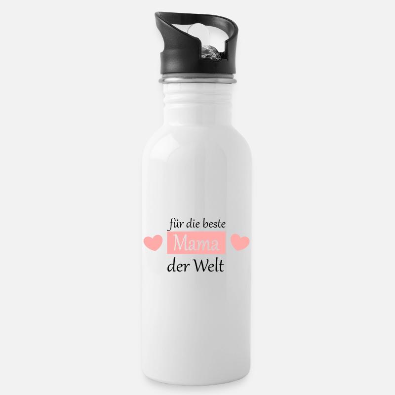 Muttertags Geschenk Mutter Muttertag Geschenkidee  - Trinkflasche mit integriertem Trinkhalm - Weiß