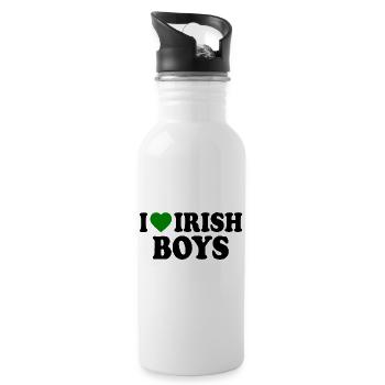 I love irish boys - Water bottle with straw - white - Right