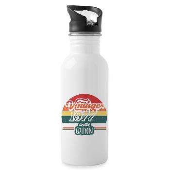 Jahrgang 1977 Limitierte Auflage - Trinkflasche mit integriertem Trinkhalm - Weiß - Rechts