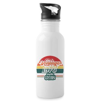 Vintage 1976 Limited edition - Water bottle with straw - white - Right