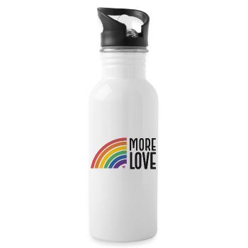 LGBT Pride Month - More Love - Water bottle with straw - white - Right