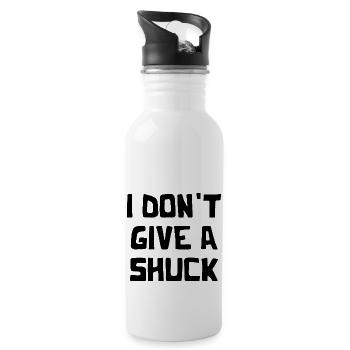 I Don't Give A Shuck - Trinkflasche mit integriertem Trinkhalm - Weiß - Rechts