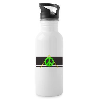 peace festival - Water bottle with straw - white - Right