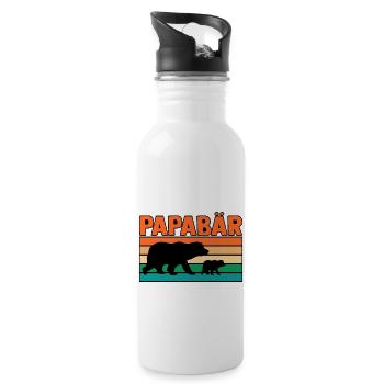 Papa Vater - Trinkflasche mit integriertem Trinkhalm - Weiß - Rechts