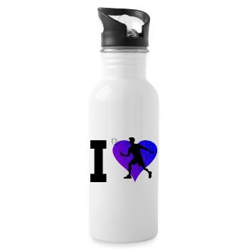 Women's Men's Squash Badminton Badmintons - Water bottle with straw - white - Right