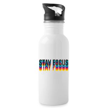 stay focus - Trinkflasche mit integriertem Trinkhalm - Weiß - Rechts