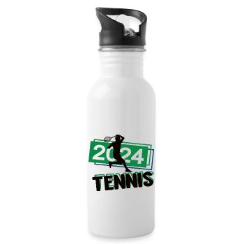 Tennis Spieler Team Turnier Mannschaft in 2024 - Trinkflasche mit integriertem Trinkhalm - Weiß - Rechts