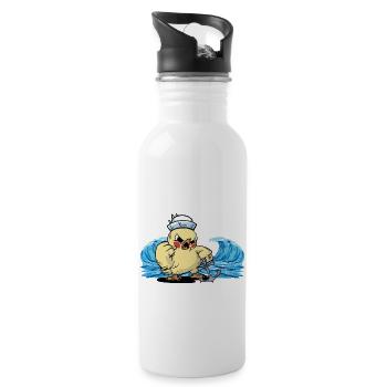 Vögel Vogel Matrose Anker Moin maritim Käpten - Trinkflasche mit integriertem Trinkhalm - Weiß - Rechts