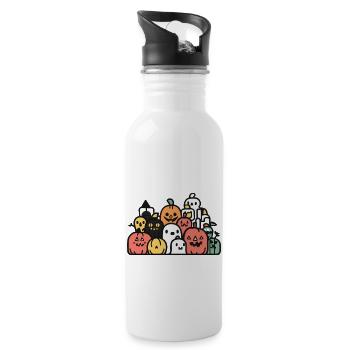 Halloween Symbol Party Crew - Trinkflasche mit integriertem Trinkhalm - Weiß - Rechts