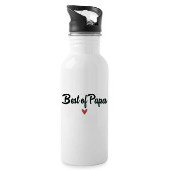 DAD. FATHER'S DAY. HAPPY FATHER'S DAY. HAPPY BIRTHDAY. - Water bottle with straw - white - Right