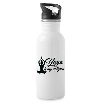 Yoga Meditation Spa Namaste - Trinkflasche mit integriertem Trinkhalm - Weiß - Rechts
