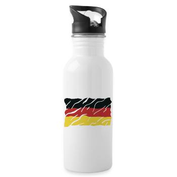 Allemagne Fan T Shirt Tenue Design - Gourde avec paille intégrée - blanc - Droite