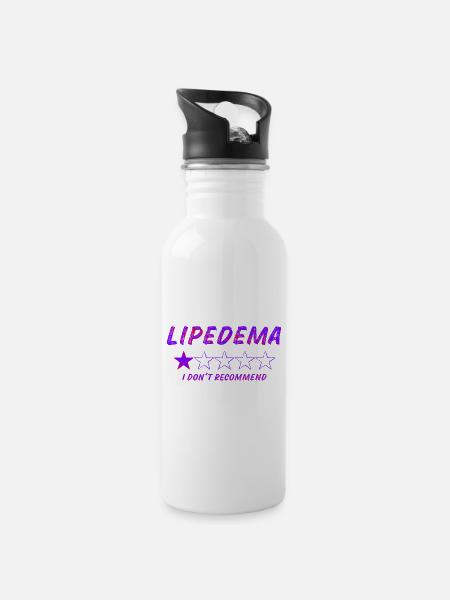 Lipedema Rating - Water bottle with straw - white