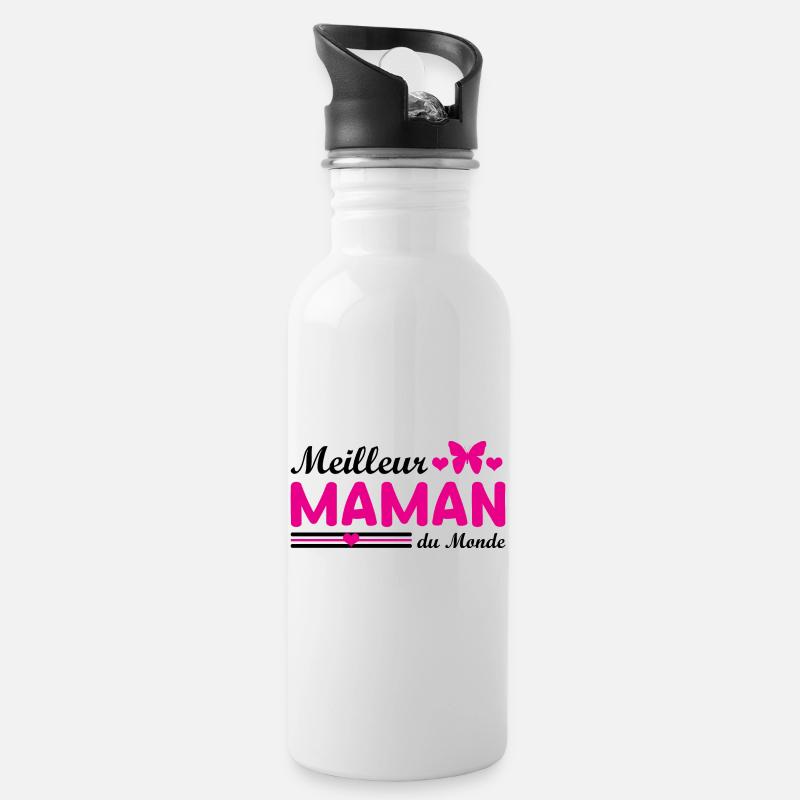 Meilleur Maman Du Monde - Gourde avec paille intégrée - blanc