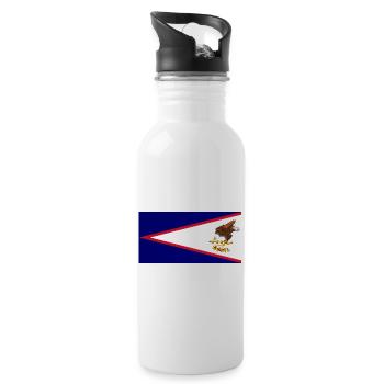 American Samoa - Water bottle with straw - white - Right