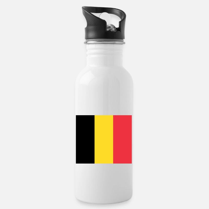 Belgium - Water bottle with straw - white