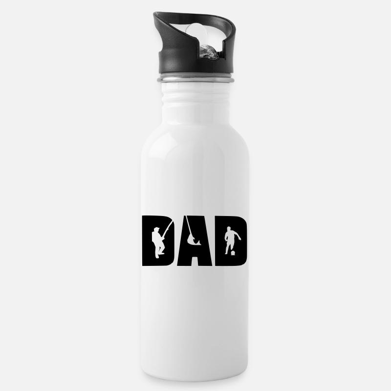 PAPA - Trinkflasche mit integriertem Trinkhalm - Weiß