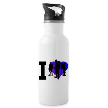 Climbing Bouldern Damen Herren Kletterer - Trinkflasche mit integriertem Trinkhalm - Weiß - Rechts
