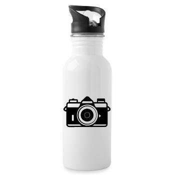 Kamera - Trinkflasche mit integriertem Trinkhalm - Weiß - Rechts