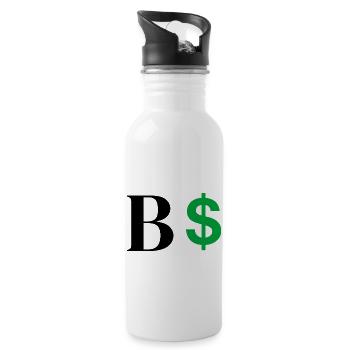 Buchstabe b Dollar - Trinkflasche mit integriertem Trinkhalm - Weiß - Rechts