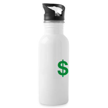 Buchstabe y Dollar - Trinkflasche mit integriertem Trinkhalm - Weiß - Rechts