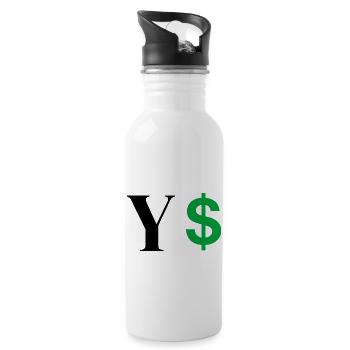 Buchstabe y Dollar - Trinkflasche mit integriertem Trinkhalm - Weiß - Rechts