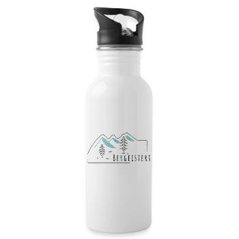 Bergeistert Berge Wandern Bergsport Alpin - Trinkflasche mit integriertem Trinkhalm - Weiß - Rechts