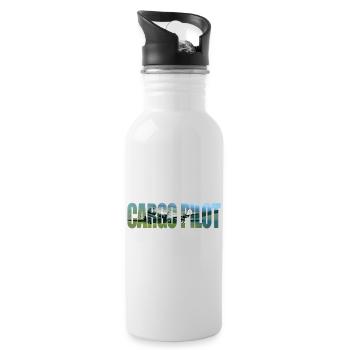 Cargo pilot DC-3 - Trinkflasche mit integriertem Trinkhalm - Weiß - Rechts