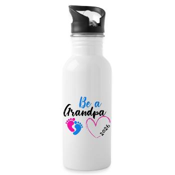 Be A Grandpa 2026 Baby Füße Herz - Trinkflasche mit integriertem Trinkhalm - Weiß - Rechts