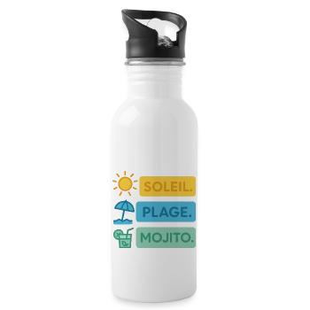été drôle Soleil, plage, bonne humeur Outfit été - Gourde avec paille intégrée - blanc - Droite