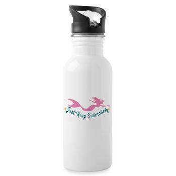 Underwater Mermaid with Motivational Quote - Water bottle with straw - white - Right