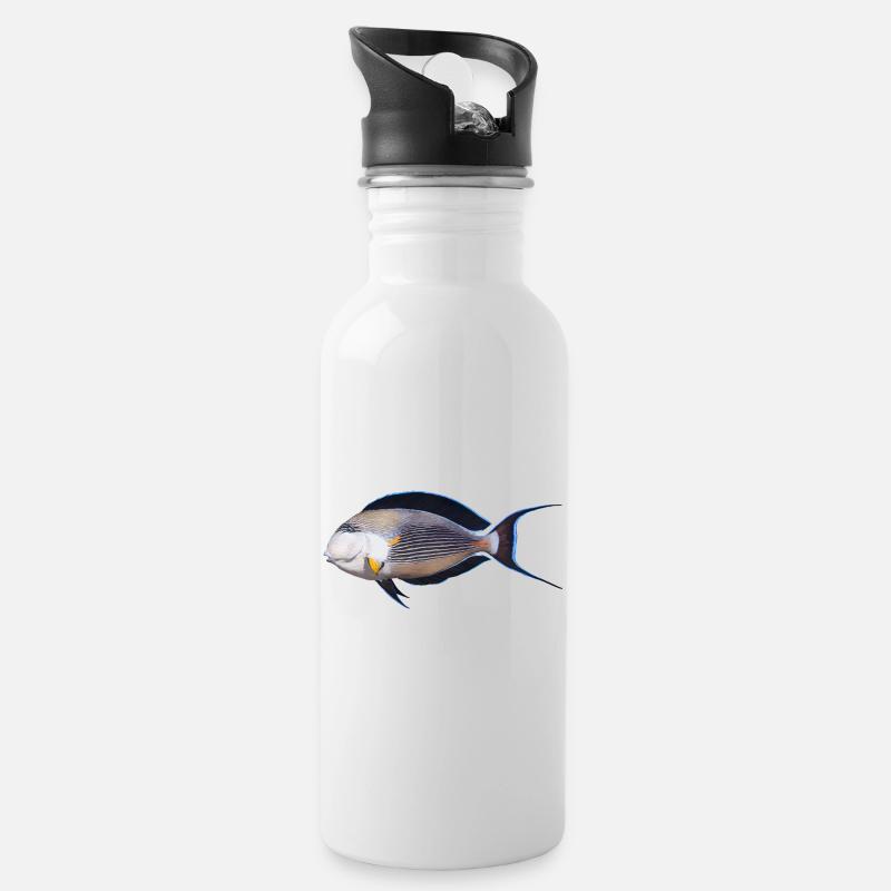 Poisson - Gourde avec paille intégrée - blanc