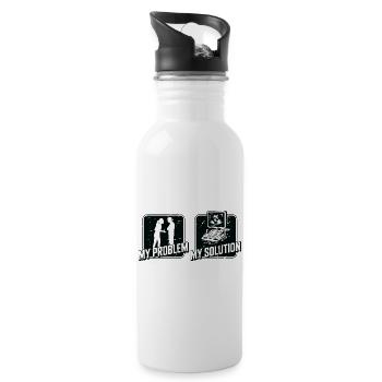 Sonographer My Problem My Pictogram Dad Xray Tech - Water bottle with straw - white - Right