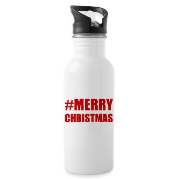 WEIHNACHTEN. FROHE WEIHNACHTEN. FROHE WEIHNACHTEN. WEIHNACHTSMANN - Trinkflasche mit integriertem Trinkhalm - Weiß - Rechts