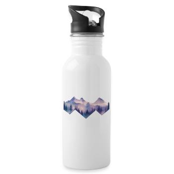 Berge Natur Wandern - Trinkflasche mit integriertem Trinkhalm - Weiß - Rechts