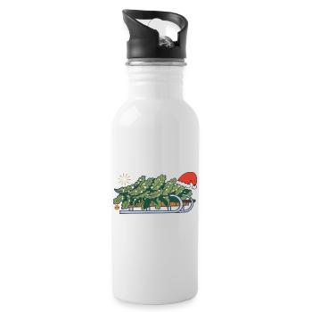 Weihnachtsbaum auf einem Schlitten - Trinkflasche mit integriertem Trinkhalm - Weiß - Rechts