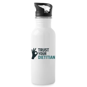 Trust Your Dietitian Professional Expert Guidance  - Water bottle with straw - white - Right