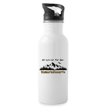 Kaiserschmarrn Berge wandern Spruch - Trinkflasche mit integriertem Trinkhalm - Weiß - Rechts