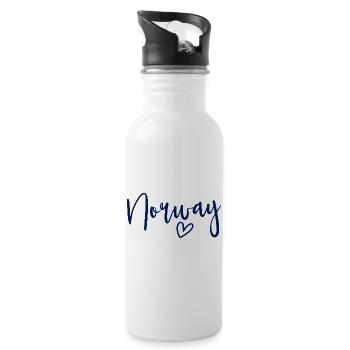 Norway Heart Women's Love Norway - Water bottle with straw - white - Right